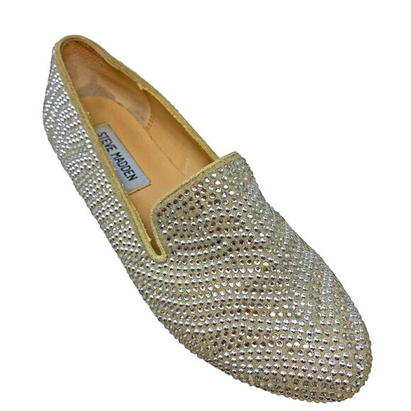 Steve Madden Concord‎ Gray Rhinestone Slip On Glam Flats - Picture 11 of 11